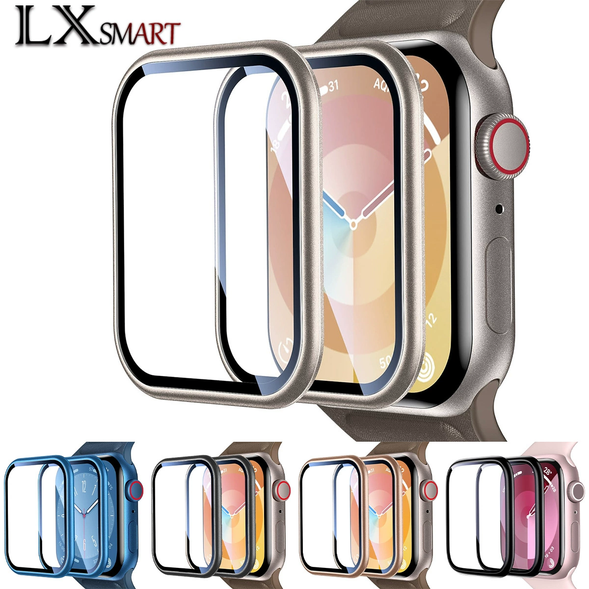 Применимо яблоко цельный металлический часы пленка Apple watch10/9/8 алюминиевая рама водонепроницаемая защитная пленка