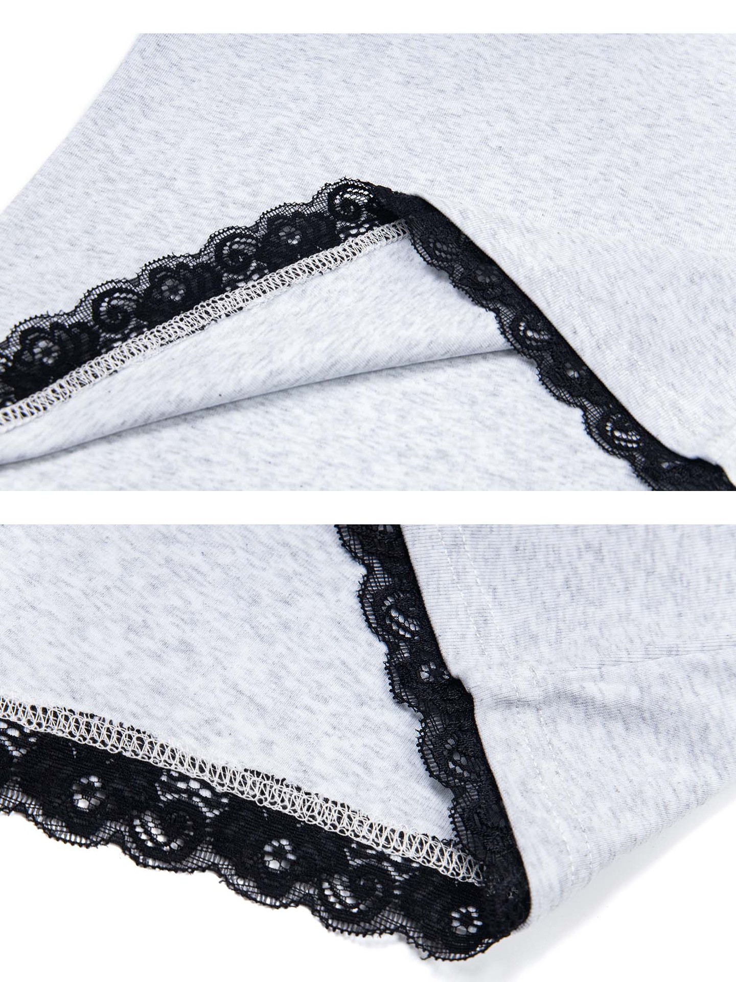 Women's Clothing Slim Fit Short Sleeved T-Shirt Dark Blue Niche Lace Camisole Faux Two Piece Sexy Top_ecoleips.com