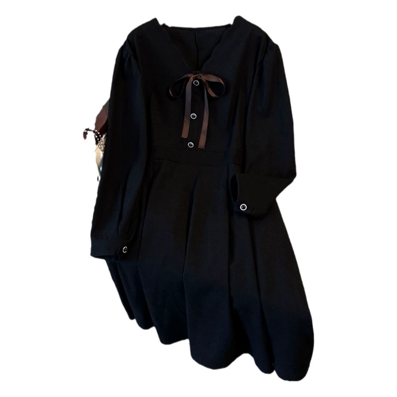 Женская одежда больших размеров для полных девочек, осень и зима, новое платье с очень большой обхватом груди 150, корейский стиль для похудения 320