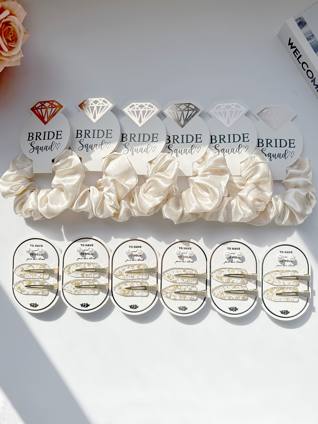 Plataforma de comercio electrónico transfronteriza venta caliente de brocas de pelo de lámina de oro, papel de boda, anillo de pelo de boda adecuado para la fiesta