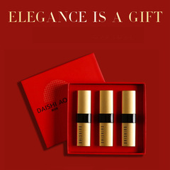 Cross-border hot-selling Daiso 3-piece lipstick set matte velvet mist waterproof whitening lip gloss tomato color 