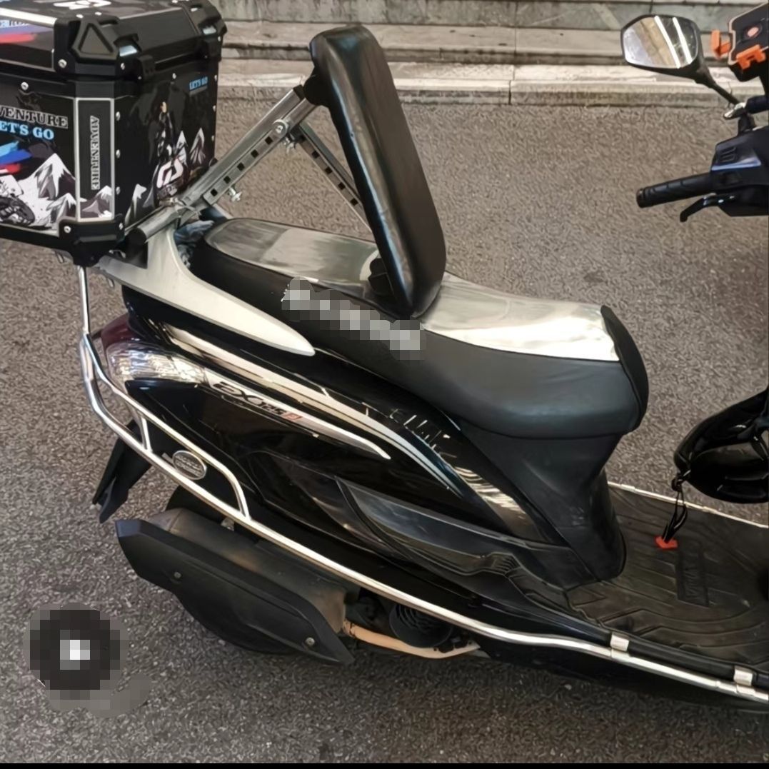 Backrest for Electric Scooter Riders, Delivery Riders, and E-Bike Riders; Foldable, Adjustable Front and Rear Support for Waist Protection