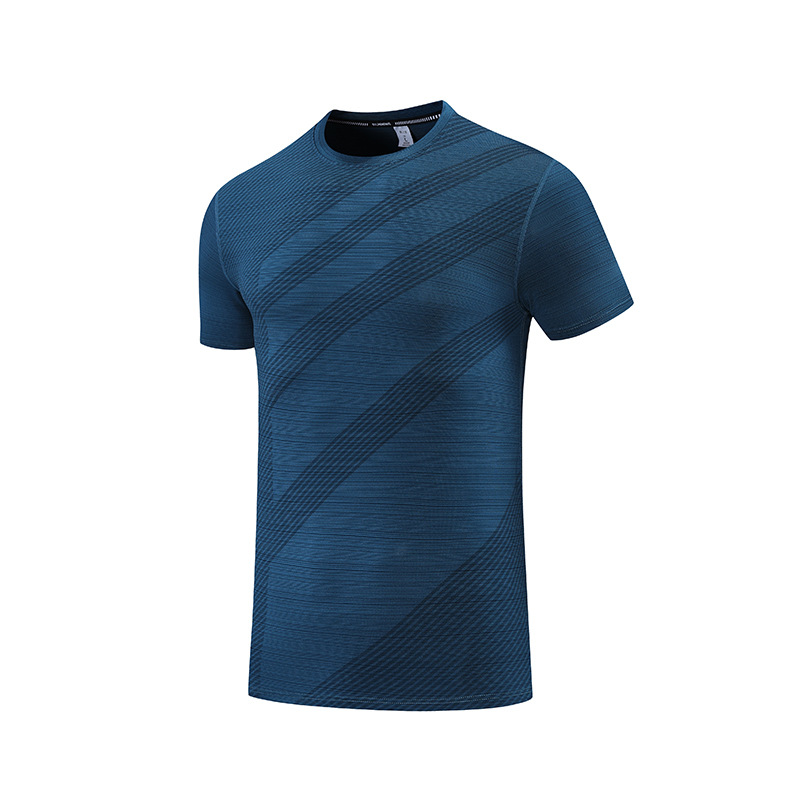 2022 hombres de verano al aire libre corriendo ropa de secado rápido suelta más tamaño transfronterizo exclusivo cuello redondo camisa de fondo de manga corta de seda de hielo