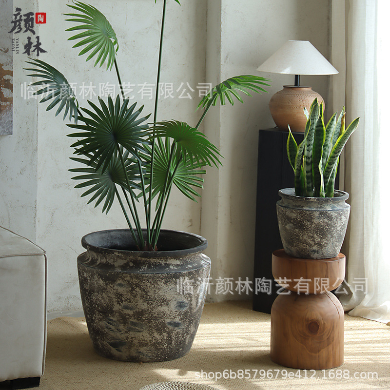 Hacer viejos árboles de gran calibre maceta de imitación de plantación verde de gran tamaño contenedor paisajístico decoración maceta paisajística sala de estar maceta de suelo