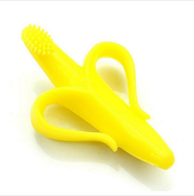 咬咬婴儿牙刷 宝宝磨牙棒香蕉牙胶玩具可水煮硅胶食品级硅胶牙胶