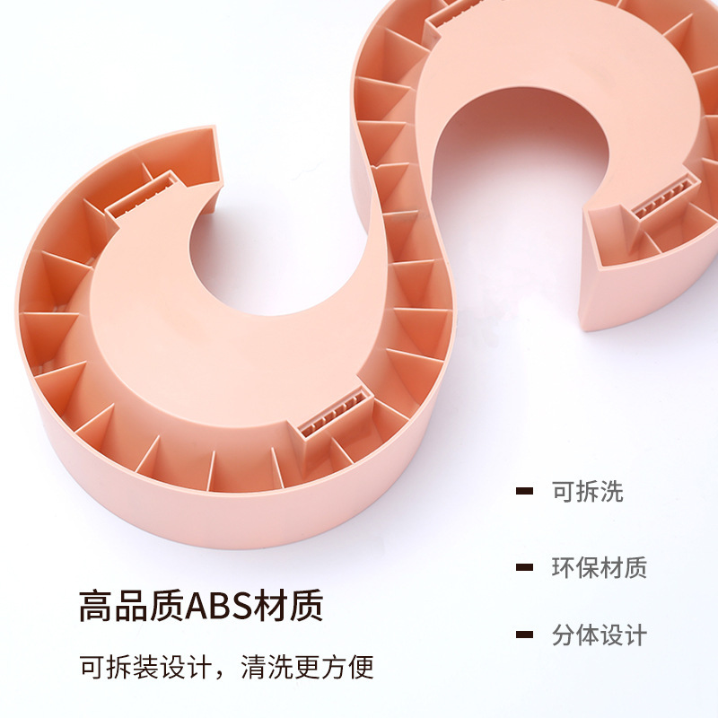 Cat Bowl de acero inoxidable en forma de S para mascotas doble tazón de alimentación para perros tazón antidetonante para beber vajilla para mascotas al por mayor transfronterizo