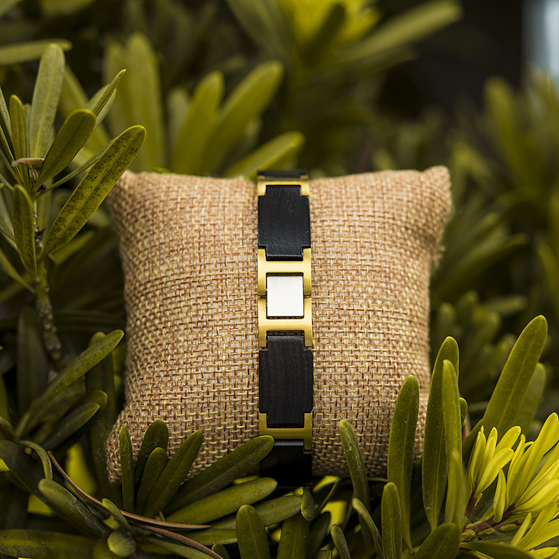 27g Weight Bracelets Classification Wood Chain Material 1 Piece Quantity Daily, Street Occasion Wood Material Geometric Pattern Men's Gender Vintage Style, Simple Style Style Men's Vintage Style Simple Style Bracelets Geometric Wood Men's Chain Bracelets 32