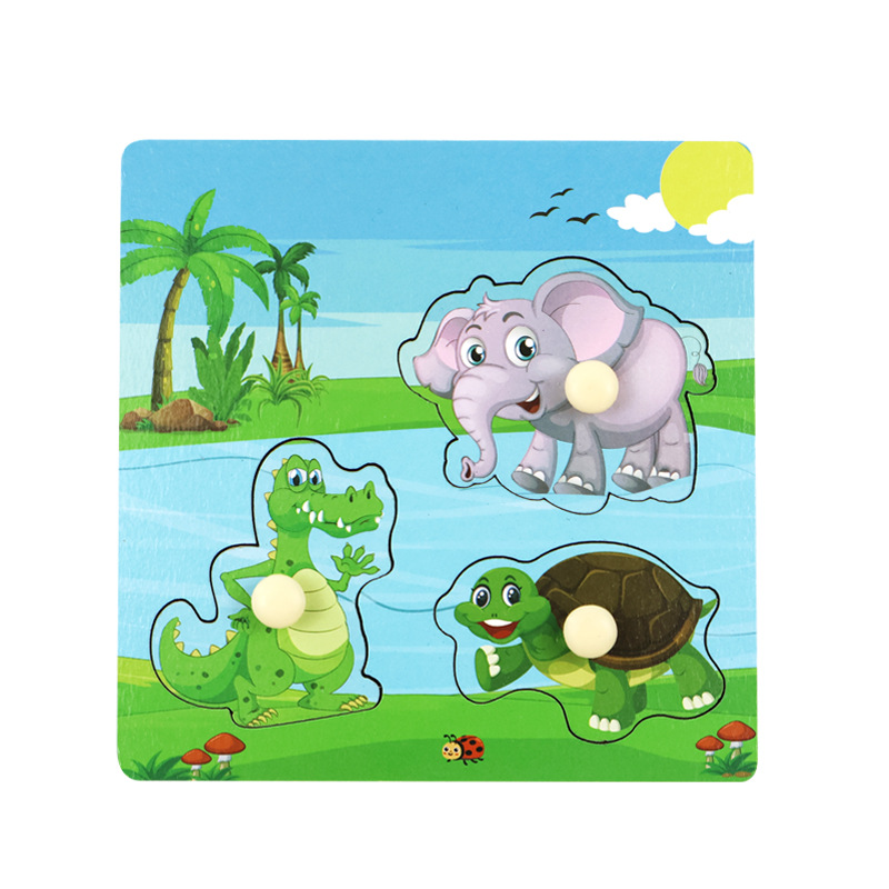 Fábrica directa de bebés y niños pequeños puzzle tridimensional de madera educación temprana puzzle inteligente juguetes de clavo de madera agarrar image 17