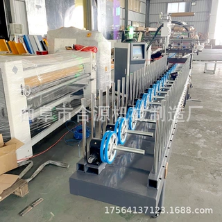 合源布纹膜包覆机工字件铝型材PUR热熔胶包覆机石塑踢脚线条覆膜