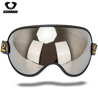 Soman Retro Motorcycle Strap-On Dəbilqə (Kaska) aksesuarları - silver-plated