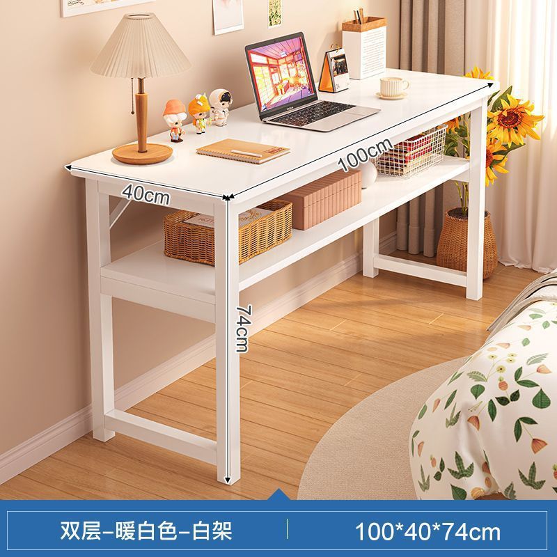 书桌家用女生卧室长条桌简易出租屋靠墙长桌子工作台阳台窄电脑桌|undefined
