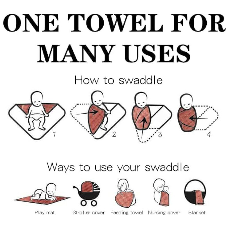 Muselina Swaddle Blan transfronteriza al por mayor 3 piezas macho y hembra bebé paño liso bebé manta pañales