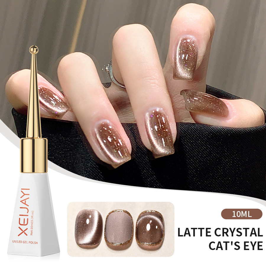 El oto&ntilde;o y el invierno nuevo latte cristal gato ojo popular esmalte de u&ntilde;as pegamento gato ojo esmalte de u&ntilde;as para el sal&oacute;n de u&ntilde;as