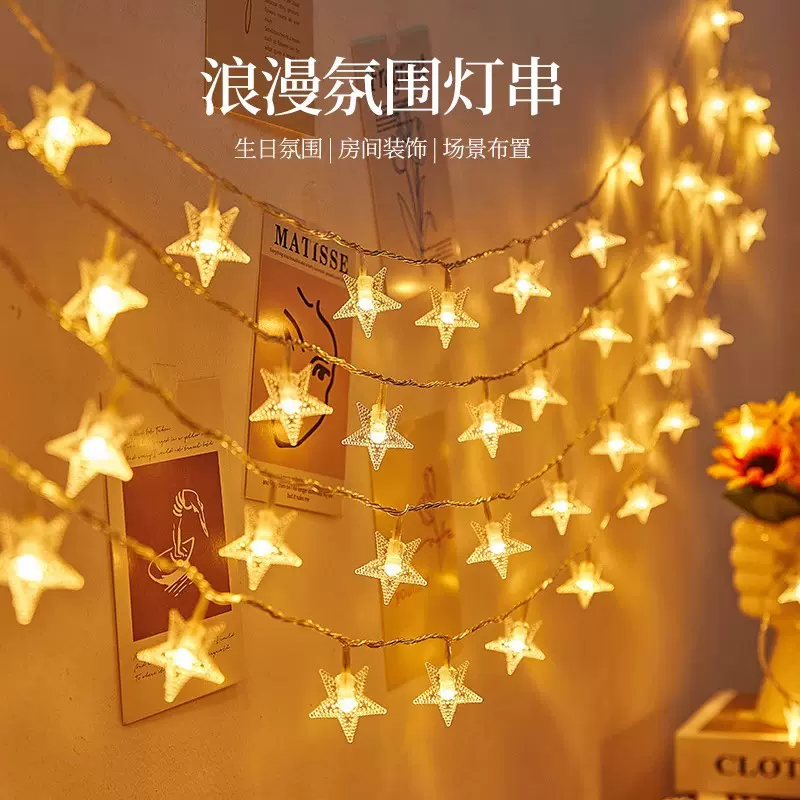 LED小彩灯满天星灯串圣诞星星电池婚庆卧室布置节日氛围装饰闪灯