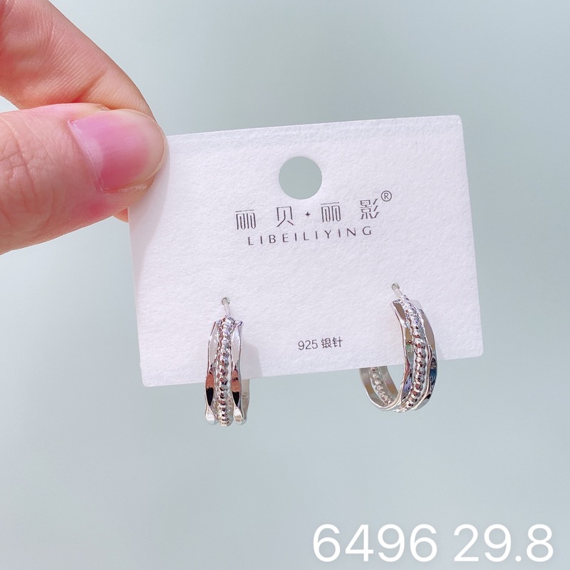 丽贝丽影丽银欧美时尚高级感素圈耳环2025新款爆款个性小众女耳圈|undefined