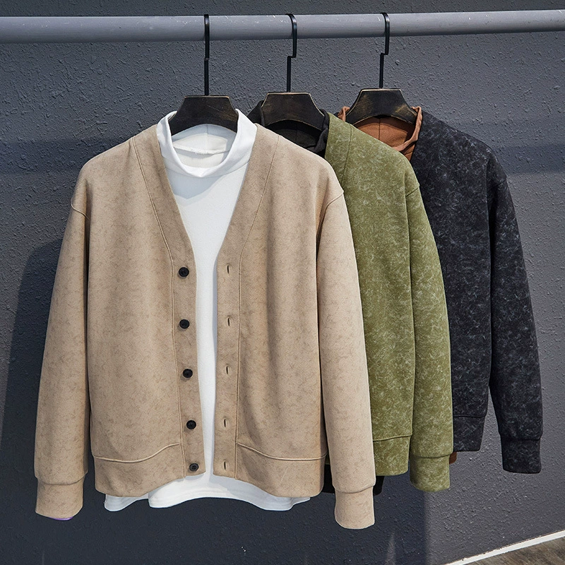 Мужские толстые толстые свитера осенние новые кардиганы с V-образным вырезом
