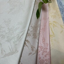 山雀春景仿宋锦提花马甲面料汉服旗袍连衣裙儿童服装布料经典提花