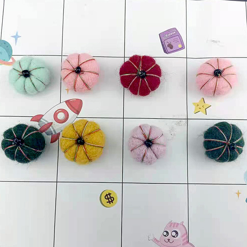 阿里数据包导入_DIY手工饰品配件羊毛毡可爱南瓜造型秋冬耳环