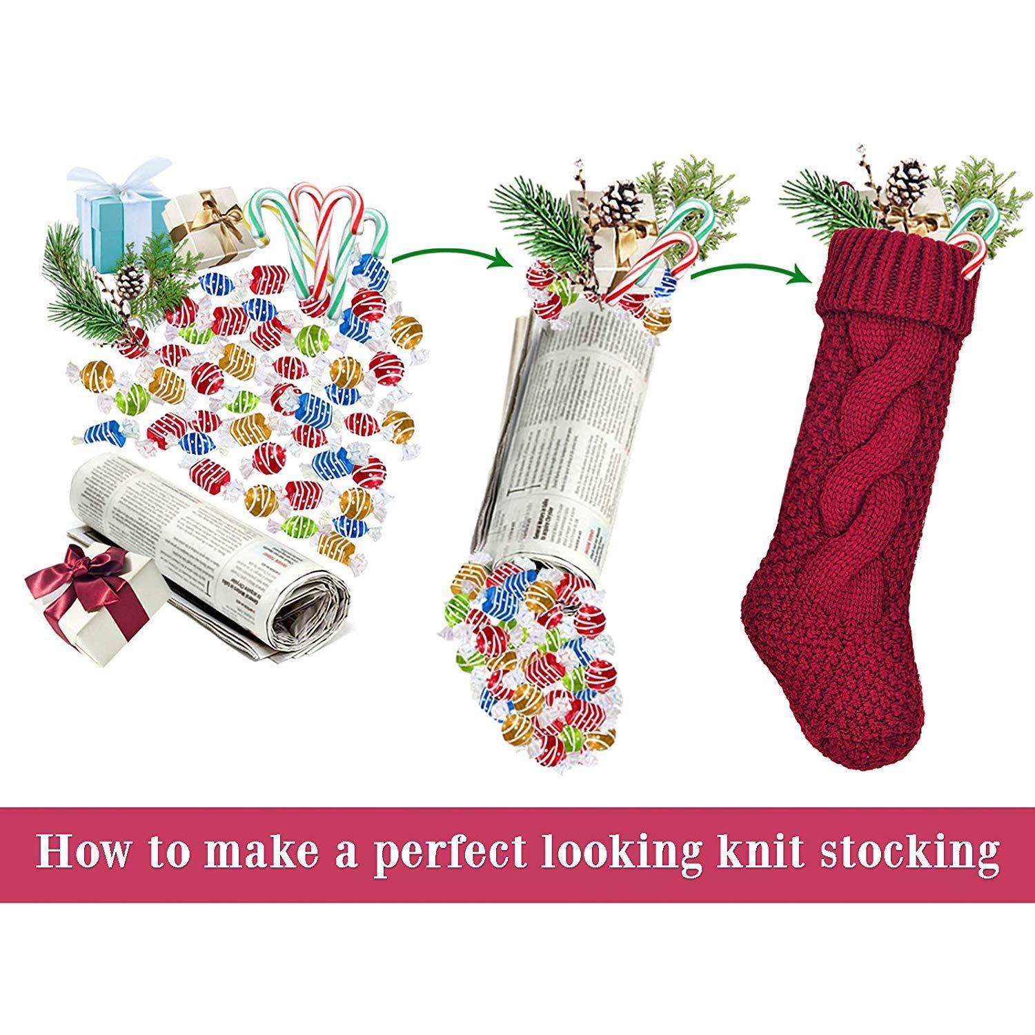 Transfronterizo nuevo punto de Navidad rojo blanco Navidad calcetines adornos de regalo bolsa decoración colgante caramelo bolsa chimenea colgando Calcetines