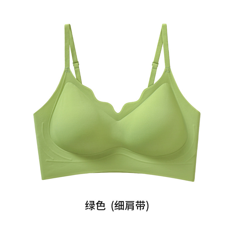 草本の初色の下着の女性の2025年の新型のゼリーの条の柔らかい支持はサスペンダーの跡がなくて、通気性が薄いブラジャーを閉じます。|undefined
