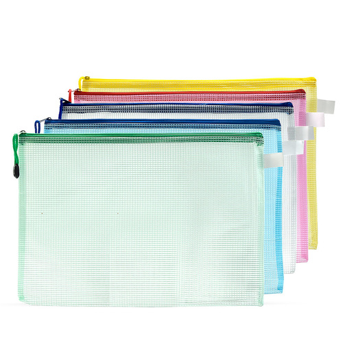 Grid bag file bag transparent plastic zipper large capacity a4 waterproof grid bag information file bag wholesale for students
