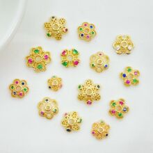 14K����΢育�ɫ�ʯ���� ��Ƭdiy�Ʒ �U�ջ�����黨ñ�������
