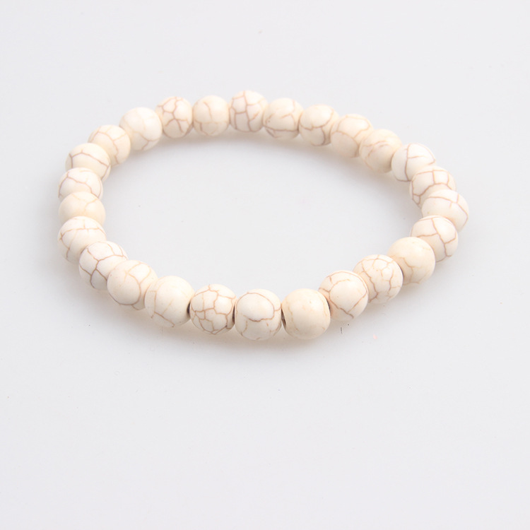 최적화된 청록색 흰색 팔찌 8mm, 약 25개, 16g