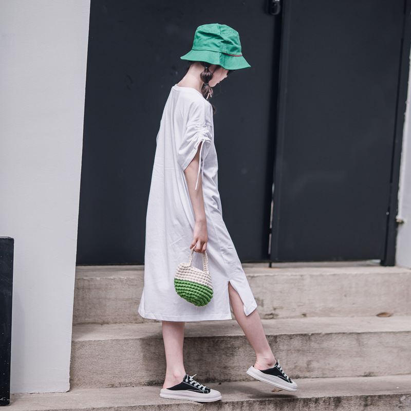 Vestido de ropa de verano para niñas 2023 nueva ropa para niños falda de manga corta para niños falda de camiseta para niñas de verano estilo occidental algodón puro