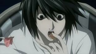 Death Note L·Lawliet Elrolette Cosplay Wig with Reverse Curling and Short Hair