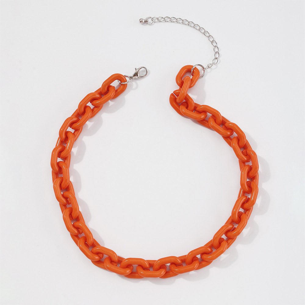 wholesale jewelry punk style color thick chain necklace nihaojewelry