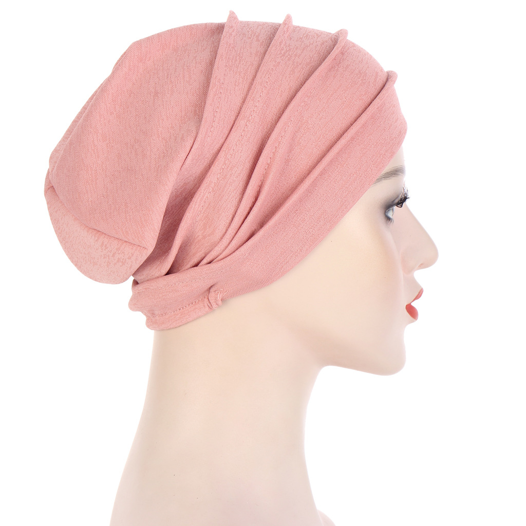 Nuovo cappello pullover con piega in canapa esagonale in pile solido con fascia musulmana con nodo di bambù_voghion.com