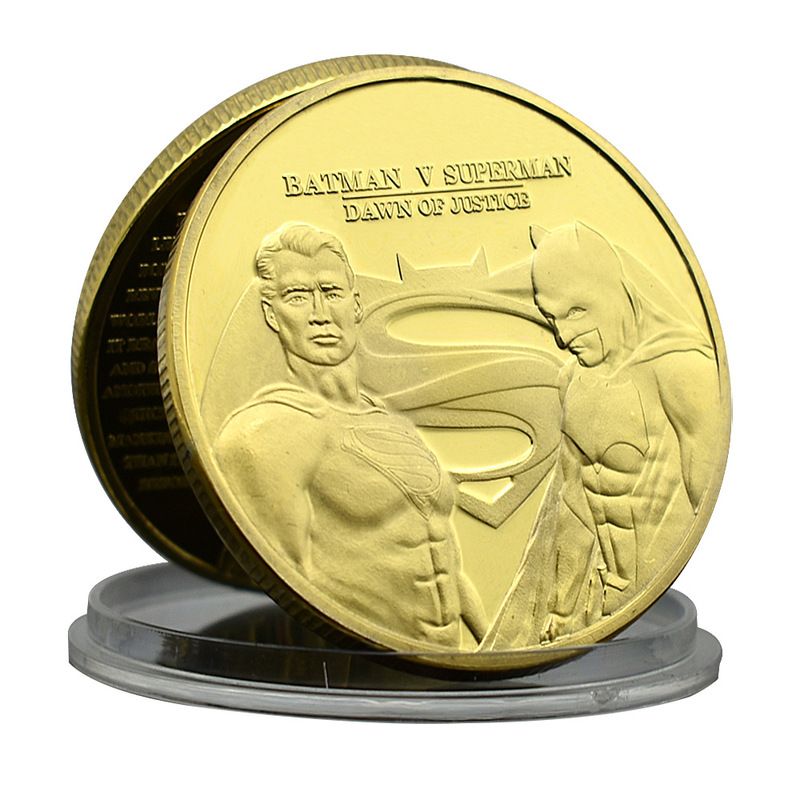Batman V Superman Gold Coin Challenge Medals Bedroom Decoration Gift for Fans Souvenir Collectibles