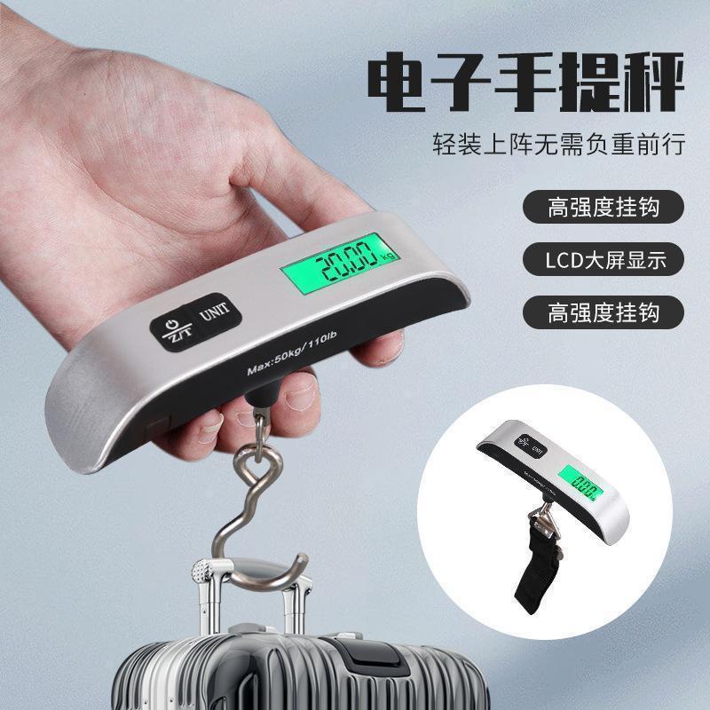 Balanza de mano de acero inoxidable electrónica de 50kg conveniente de alta precisión, escala de entrega doméstica, pequeña escala de equipaje de viaje