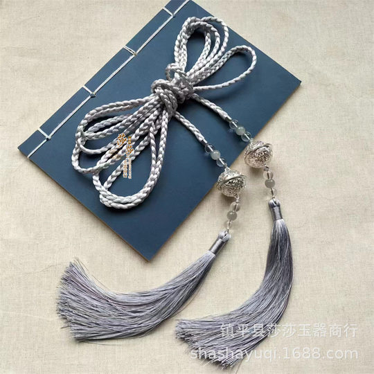 Antique Belt Palace Ribbon Waist Chain New Chinese Style National Style Crewneck Robe Hanfu Waist Rope Tassel Antique Belt Bell Accessories