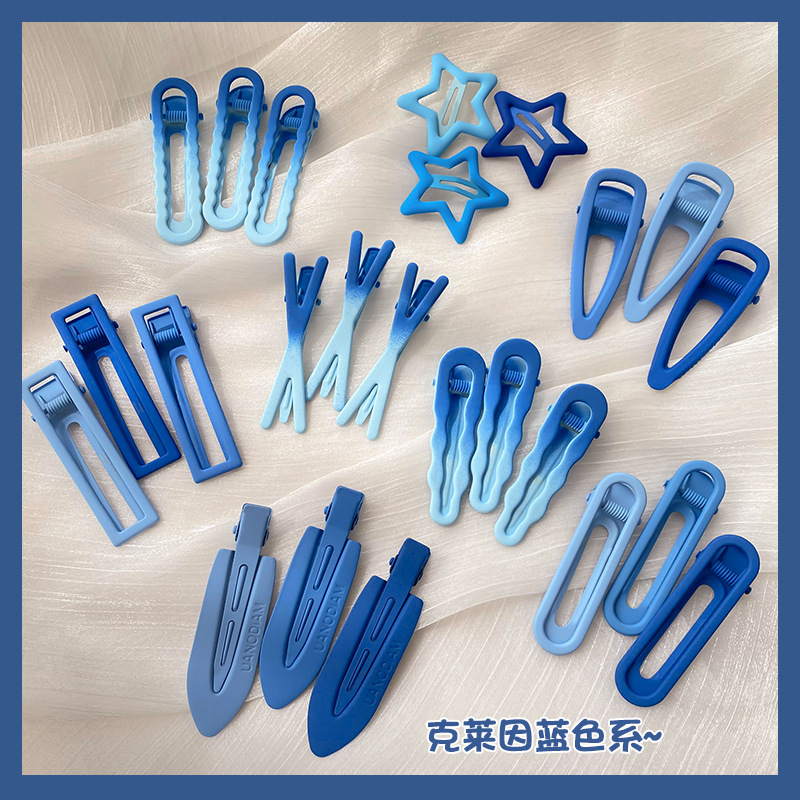 Pato azul una palabra clip de cabello de la mujer lado del mar de la frente clip de cabello BB clip tocado pequeño clip de cabello sin marcas