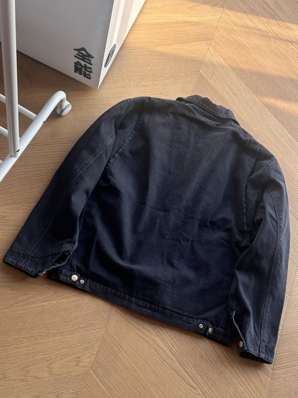 跨境高品质Car美式工装重磅复古做旧牛仔底特律翻领夹克 男女潮牌|undefined
