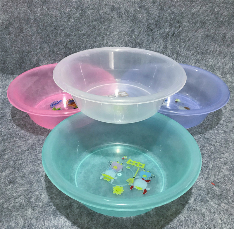 Two yuan store 30cm transparent plastic washbasin fall-resistant promotional advertising basin printable washbasin factory outlet