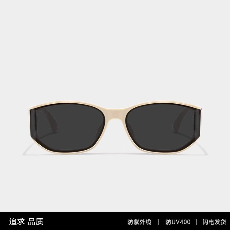 网红复古高级感眼镜欧美个性潮流修颜方圆脸墨镜女款防紫外线墨镜|undefined