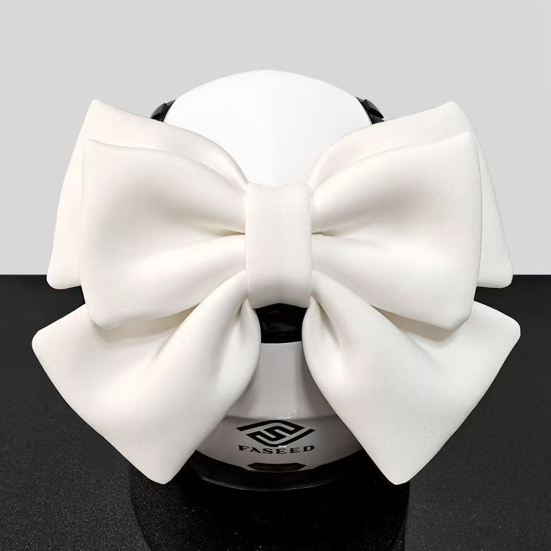 Motorcycle Helmet Bow Full-Face Helmet Rider Motorcycle Decoration Riding Electric Vehicle Summer Retro Bow Internet Celebrity