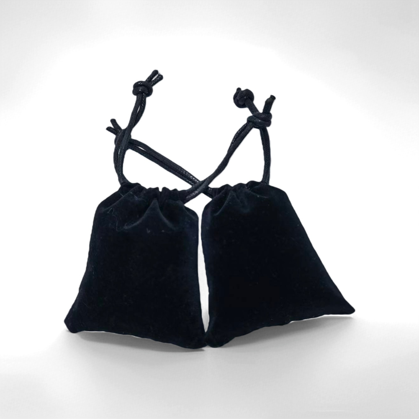 绒布袋 植绒束口袋 针织底植绒黑色小方袋 首饰饰品收纳袋抽绳