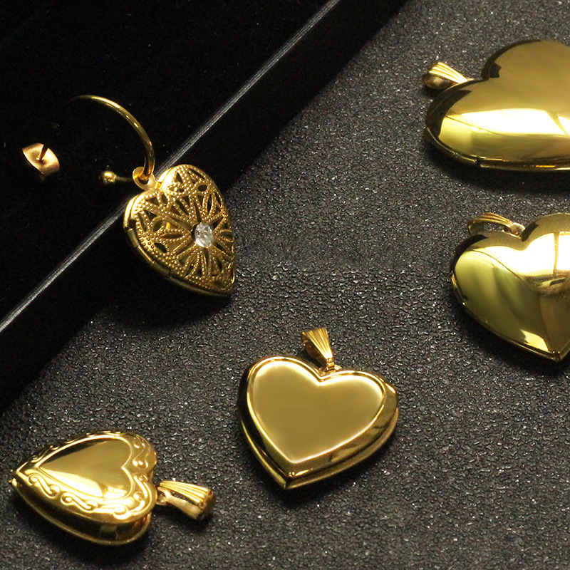DIY Jewelry Accessories Classification 1 Piece Quantity 1 Piece 304 Stainless Steel Heart Shape Pendant