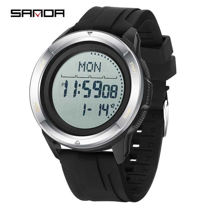 SANDA SANDA deportivo al aire libre reloj electrónico pedómetro brújula impermeable reloj de estudiante 2197