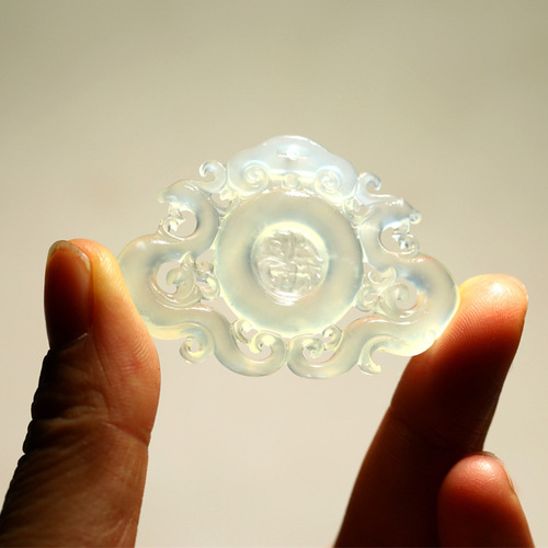 Factory Direct Sale Xiuyan Jade Double Phoenix Offering Blessings DIY Hairpin with Engraved Lock Pendant/Pendant Accessories