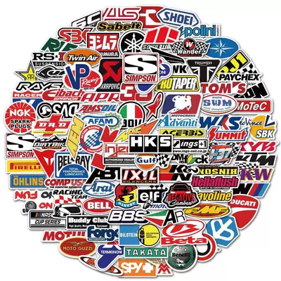 100 pieces into the Racing logo graffiti stickers car motorcycle luggage notebook skateboard waterproof stickers (Body sticker)