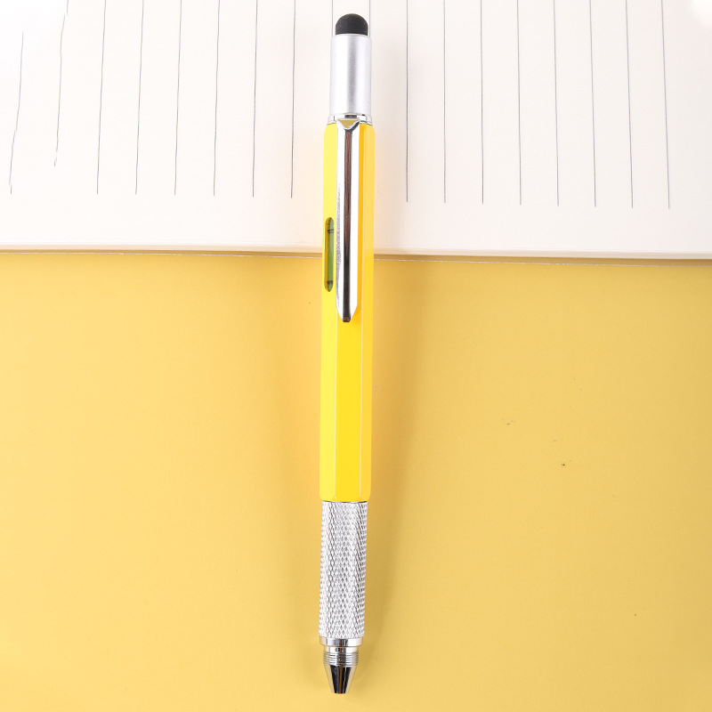 Medidor de nivel de escala Stylus Rotary multi-función herramienta de la pluma del metal suave bolígrafo
