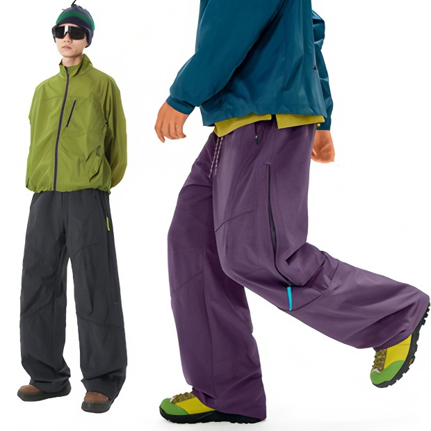 Mountain Functional Paratrooper Pants Men's Outdoor Waterproof Assault Pants Women's Lightweight Hiking Soft Shell Pants Loose Straight Pants