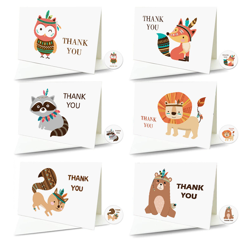 亚马逊感谢贺卡可定制小清新简约烘焙鲜花蛋糕店生日留言感谢卡片|ms