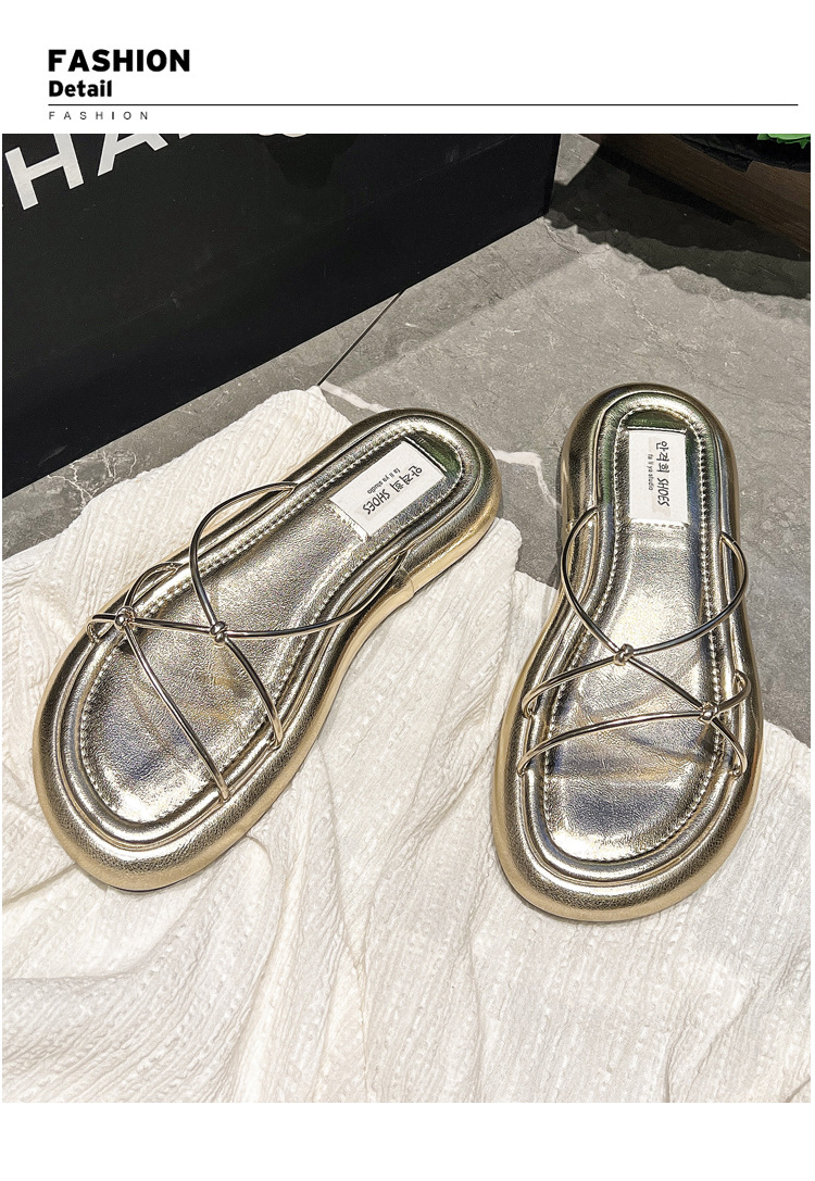Pantoufles à semelle épaisse en forme de gâteau de pin, nouvelle collection d'été, vêtements d'extérieur, mode polyvalente, sandales à un mot, Instagram, petites pantoufles de plage élégantes, 2024_voghion.com