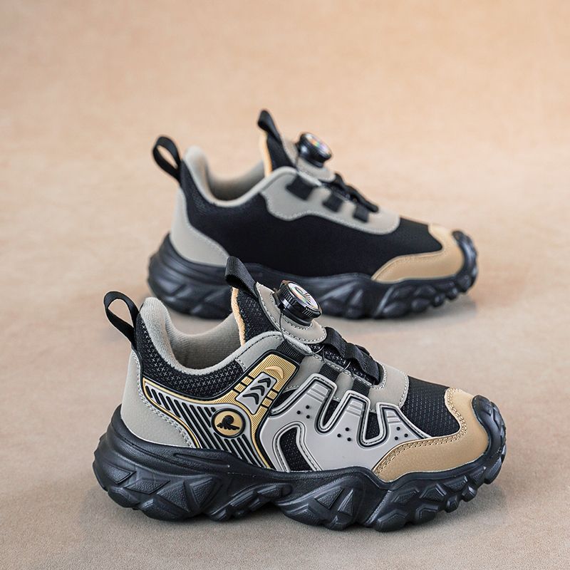 男童鞋子2025冬季新款二棉加绒儿童运动鞋防水皮面学生防滑跑步鞋