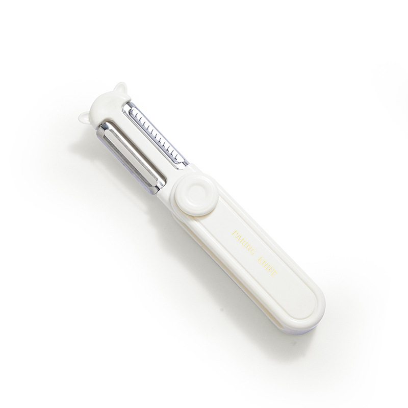 Cuchillo creativo de raspado de acero inoxidable 2 en 1 raspado de raspado de raspado multifuncional de verduras frijoles raspado de alambre cortador